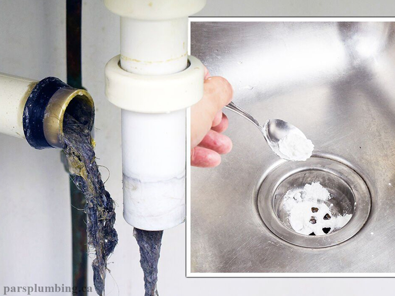Pouring Baking Soda and Vinegar into Drains